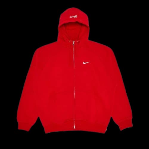 Supreme x Nike Zip Up Hooded Sweatshirt 'Red'