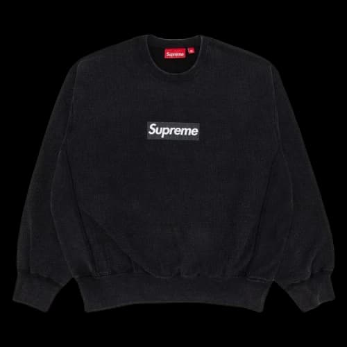 Supreme Washed Box Logo Crewneck 'Black'