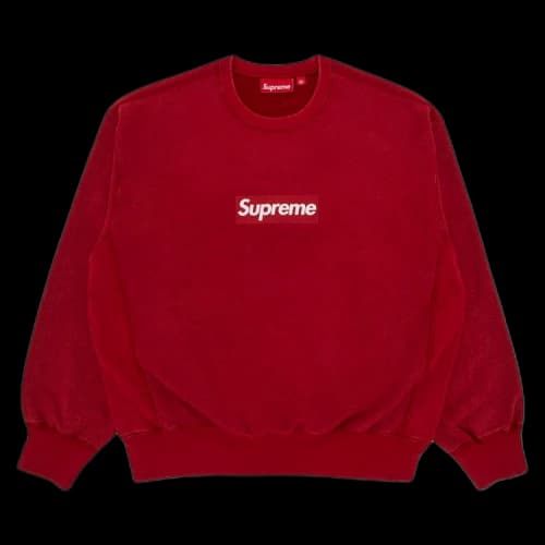 Supreme Washed Box Logo Crewneck 'Red'