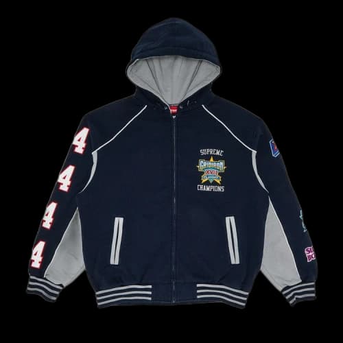 Supreme Playoffs Zip Up Hooded Sweatshirt 'Navy'