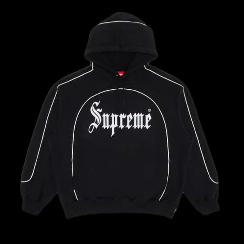 Supreme Curve Piping Hooded Sweatshirt 'Black'