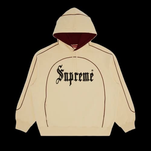 Supreme Curve Piping Hooded Sweatshirt 'Natural'