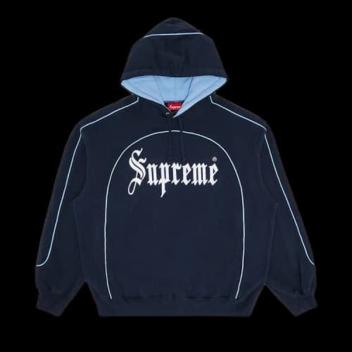 Supreme Curve Piping Hooded Sweatshirt 'Navy'