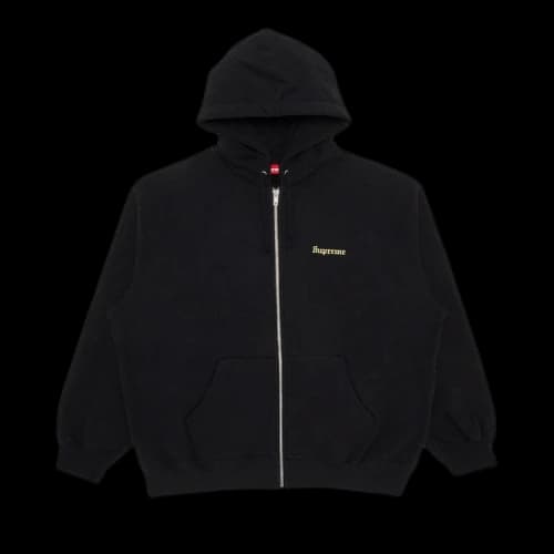 Supreme Crest Zip Up Hooded Sweatshirt 'Black'
