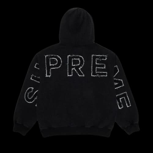 Supreme Frayed Hooded Sweatshirt 'Black'