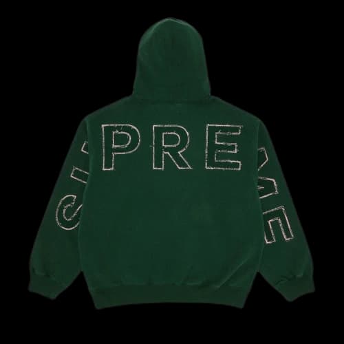 Supreme Frayed Hooded Sweatshirt 'Pine'