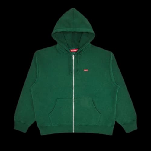 Supreme Small Box Zip Up Hooded Sweatshirt 'Pine'