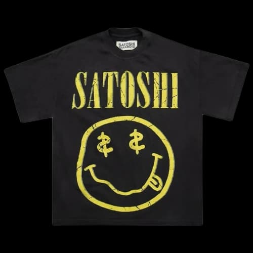 Satoshi Nakamoto Smiley Tee 'Black'