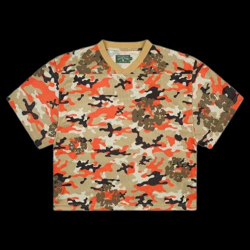 Denim Tears Camo Cotton Wreath Mesh Football Top 'Brown'