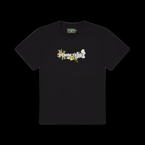 Denim Tears Cotton Floral Logo Tee 'Black'