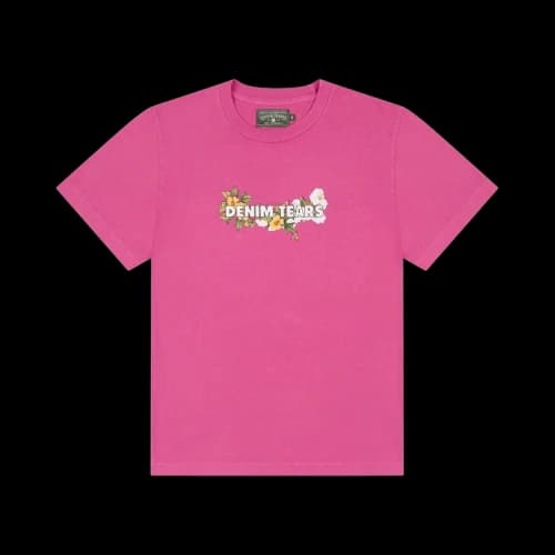 Denim Tears Cotton Floral Logo Tee 'Pink'