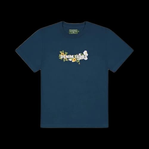 Denim Tears Cotton Floral Logo Tee 'Navy'