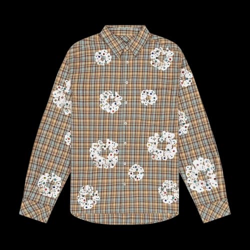 Denim Tears Cotton Wreath Western Button Up 'Tan'