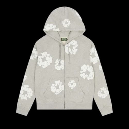 Denim Tears Cotton Wreath Zip Hoodie 'Grey'