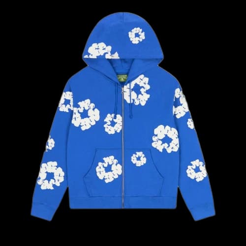 Denim Tears Cotton Wreath Zip Hoodie 'Blue'
