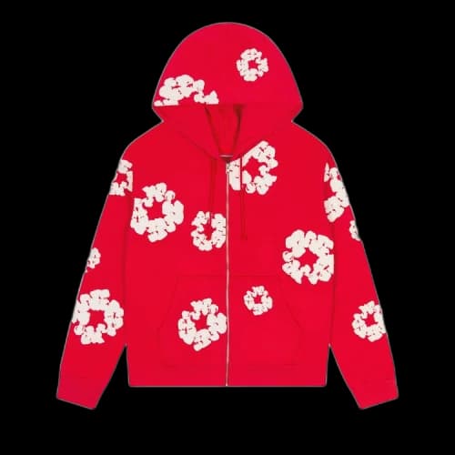 Denim Tears Cotton Wreath Zip Hoodie 'Red'