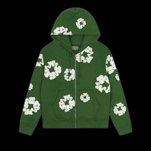 Denim Tears Cotton Wreath Zip Hoodie 'Green'