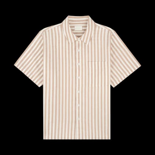 Aimé Leon Dore Short-Sleeve Awning Shirt 'Tobacco/Cream'