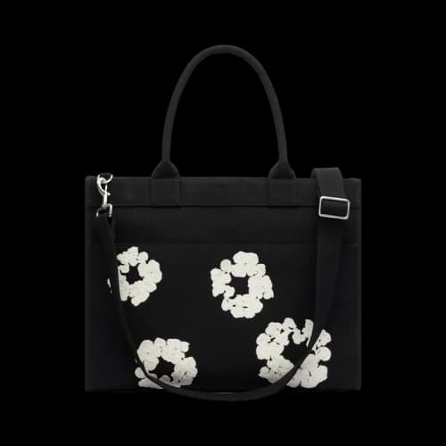 Denim Tears Cotton Wreath Canvas Tote Bag Large 'Black/White'