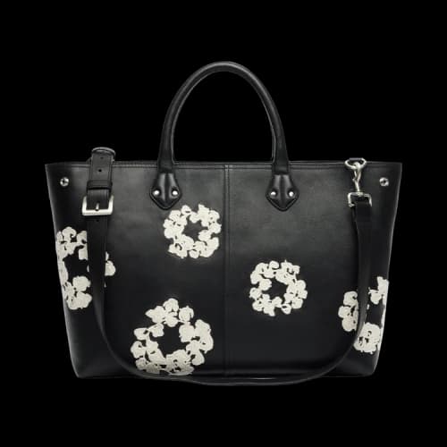 Denim Tears Cotton Wreath Leather Bag Large 'Black/White'