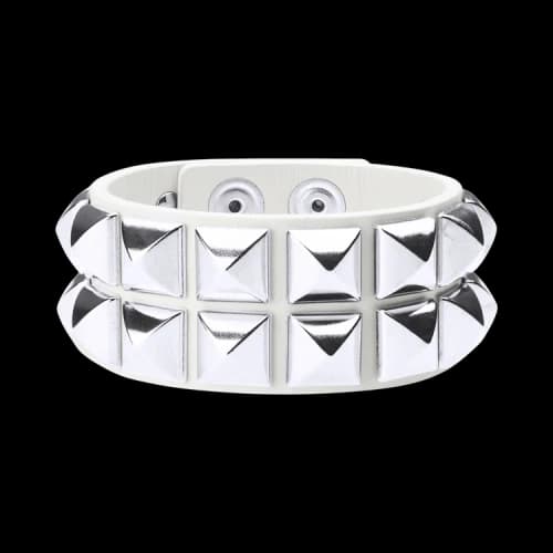 Supreme Studded Leather Bracelet 'White'