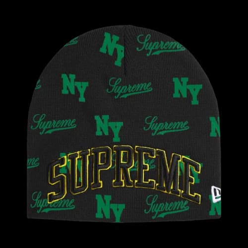 Supreme New Era Monogram Beanie 'Black'