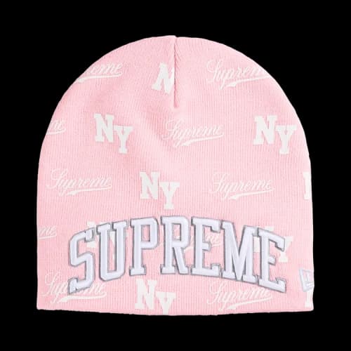 Supreme New Era Monogram Beanie 'Pink'
