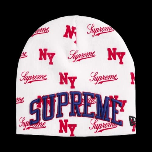 Supreme New Era Monogram Beanie 'White'