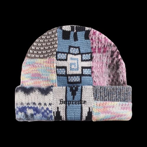 Supreme Patchwork Beanie 'Light Blue'