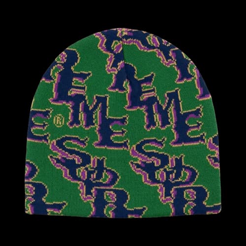 Supreme Slanted Gothic Outline Beanie 'Green'