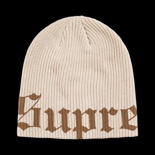 Supreme Old English Printed Beanie 'Stone'