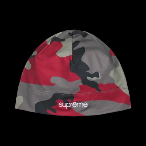 Supreme Base Layer Beanie 'Red Camo'