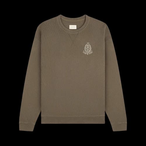Aimé Leon Dore Saint George Piqué Crewneck Sweatshirt 'Muddy Taupe'