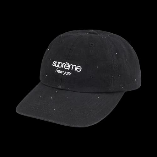 Supreme Sequin Denim Classic Logo 6-Panel 'Black'