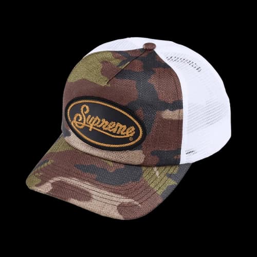 Supreme Raffia Mesh Back 5-Panel 'Woodland Camo'