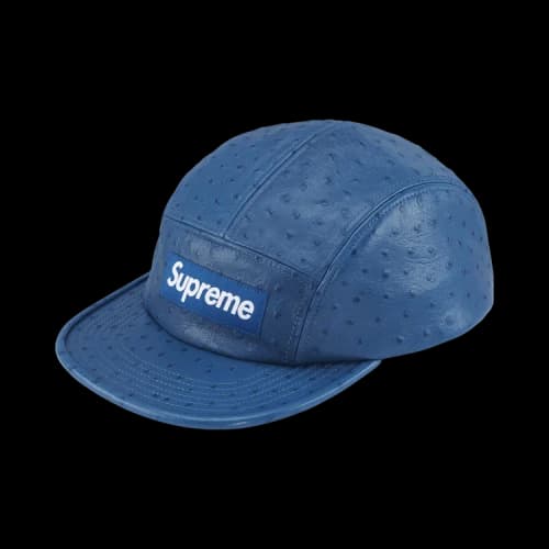 Supreme Ostrich Embossed Leather GORE-TEX Camp Cap 'Blue'