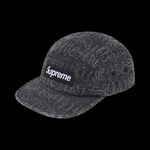 Supreme Stitched Old English Denim Camp Cap 'Black'