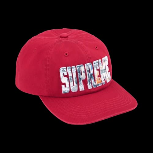 Supreme Embroidered Money Logo 6-Panel 'Red'