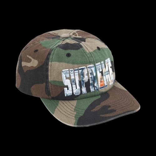 Supreme Embroidered Money Logo 6-Panel 'Woodland Camo'