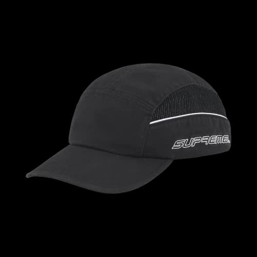 Supreme Side Mesh Piping Camp Cap 'Black'