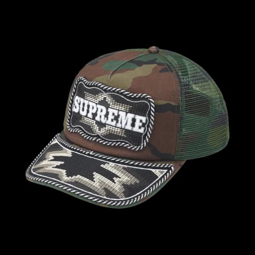 Supreme Western Embroidered Mesh Back 5-Panel 'Woodland Camo'