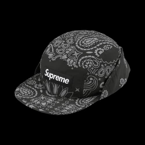 Supreme Reflective Bandana Sunshield Camp Cap 'Black'