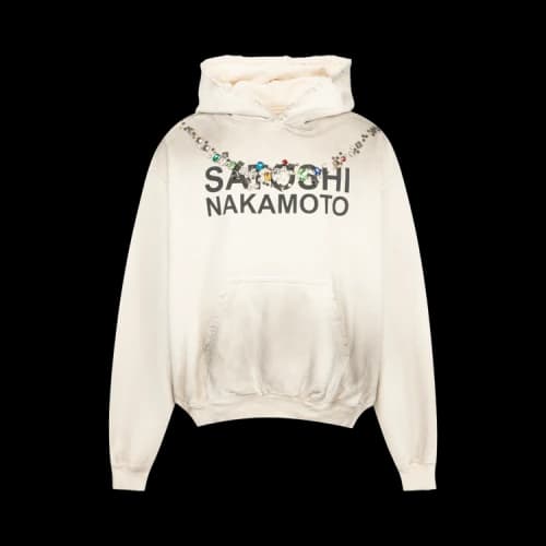 Satoshi Nakamoto Necklace Hoodie 'White'