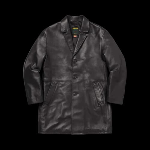 Supreme x Schott Leather Overcoat 'Black'