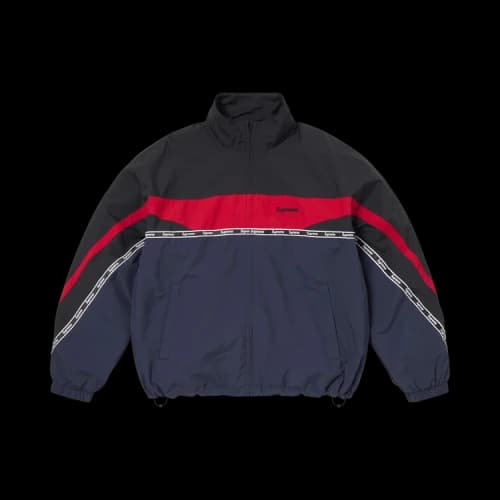 Supreme Logo Taping Track Jacket 'Navy'