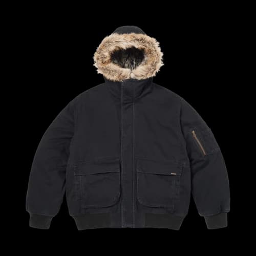 Supreme Reversible Faux Fur Hooded Work Jacket 'Black'