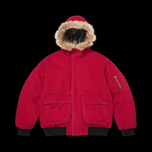 Supreme Reversible Faux Fur Hooded Work Jacket 'Red'