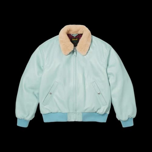 Supreme x Schott Shearling Collar Bomber Jacket 'Light Blue'