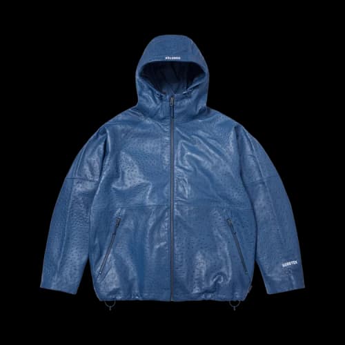 Supreme GORE-TEX Ostrich Embossed Leather Jacket 'Blue'