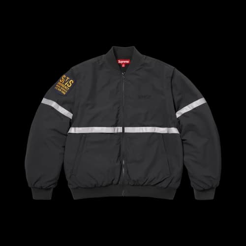 Supreme Zip-Off Sleeve Reflective Stripe Jacket 'Black'